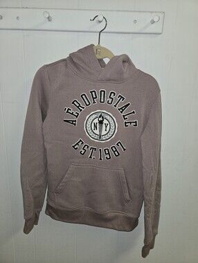 Aeropostale Ladies Dusty Mauve Pullover Hoodie with EST.1987 Logo